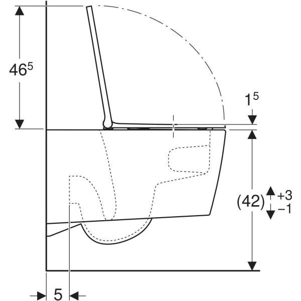 Seinä-WC Geberit ONE turboflush Design valkoinen, istuinkannella