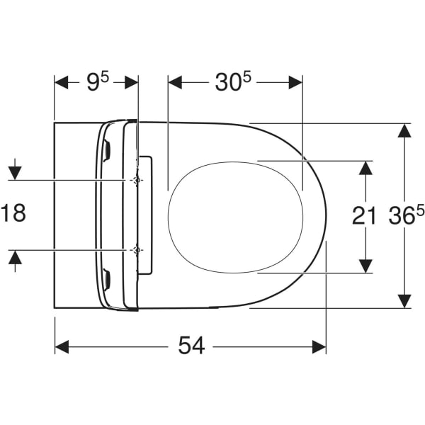 Seinä-WC Geberit ONE turboflush Design valkoinen, istuinkannella